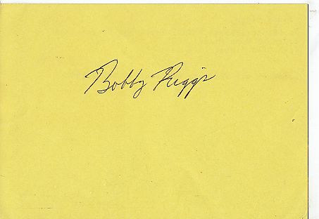 Bobby Riggs † 1996 USA   Tennis  Autogramm Karte  original signiert 