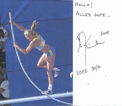 Carolina Klüft  Schweden   Leichtathletik  Autogramm Blatt  original signiert 
