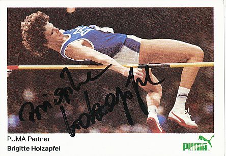 Brigitte Holzapfel   Leichtathletik  Autogrammkarte  original signiert 