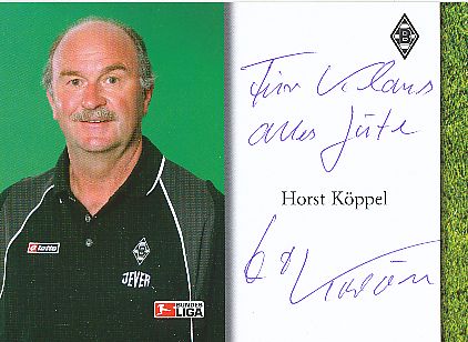 Horst Köppel   Mönchengladbach  Fußball  Autogrammkarte original signiert 