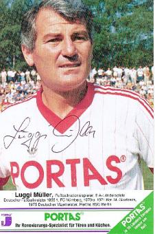 Luggi Müller † 2021  Portas  Fußball Autogrammkarte  original signiert 