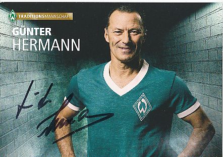 Günter Hermann  SV Werder Bremen Fußball Autogrammkarte original signiert 