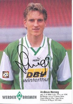 Andreas Herzog  SV Werder Bremen Fußball Autogrammkarte original signiert 