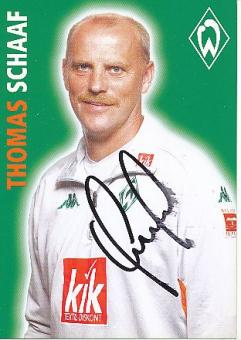 Thomas Schaaf   SV Werder Bremen Fußball Autogrammkarte original signiert 
