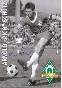 Arnold "Piko" Schütz † 2015   SV Werder Bremen Fußball Autogrammkarte original signiert 