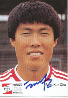 Bum Kun Cha   Bayer 04 Leverkusen  Fußball Autogrammkarte original signiert 