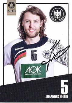 Johannes Sellin  DHB  Handball Autogrammkarte original signiert 