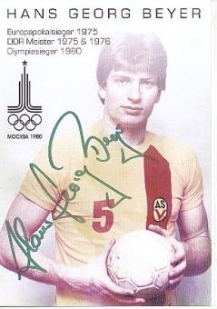 Hans Georg Beyer   DDR Olympiasieger 1980  Handball Autogrammkarte original signiert 