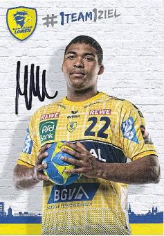 Mads Mensah Larsen     Rhein Neckar Löwen   Handball Autogrammkarte original signiert 
