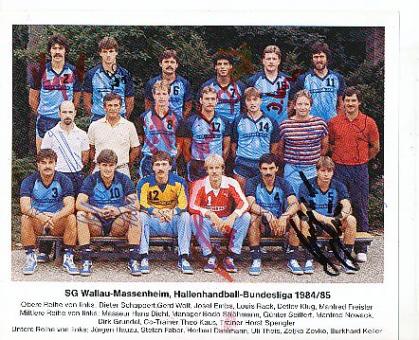 SG Wallau/Massenheim 1984/85  Manschaftskarte  Handball Autogrammkarte original signiert 