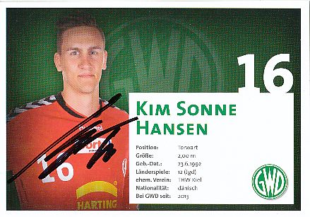 Kim Sonne Hansen  GWD Minden  Handball Autogrammkarte original signiert 