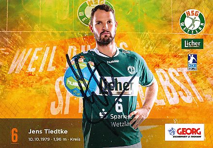 Jens Tiedtke  HSG Wetzlar  Handball Autogrammkarte original signiert 