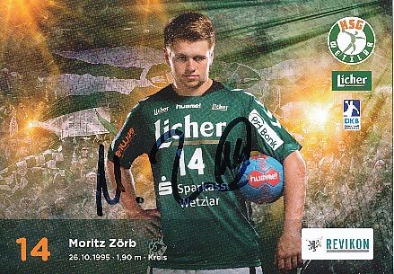 Moritz Zörb  HSG Wetzlar  Handball Autogrammkarte original signiert 