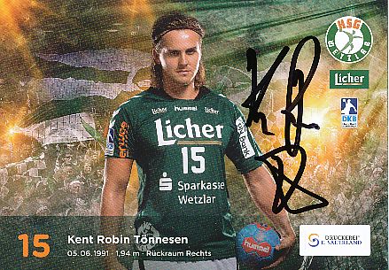 Kent Robin Tönnesen  HSG Wetzlar  Handball Autogrammkarte original signiert 