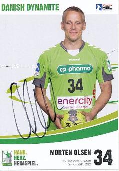 Morten Olsen  Die Recken  Hannover Burgdorf  Handball Autogrammkarte original signiert 
