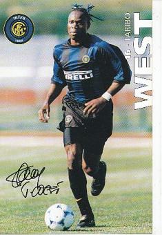 Taribo West   Inter Mailand  Fußball Autogrammkarte Druck Signiert 