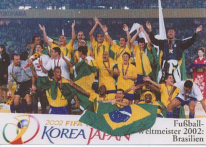 Brasilien  Weltmeister WM 2002  Fußball Mannschaft Autogrammkarte 