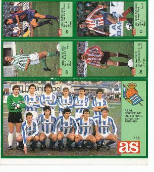 Real Sociedad San Sebastián  1988/89  Fußball Mannschaft Autogrammkarte 