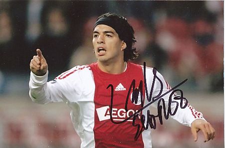 Luis Suarez   Ajax Amsterdam  Fußball Autogramm Foto original signiert 