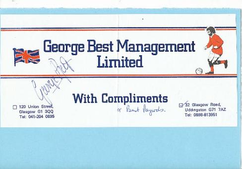 George Best † 2005  Manchester United & Nordirland  Fußball Autogramm Blatt  original signiert 