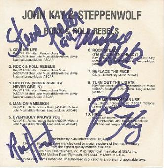 John Kay & Steppenwolf   Musik  Autogrammkarte original signiert 