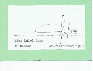 Pierluigi Cera  Italien WM 1970  Fußball Autogramm Blatt  original signiert 