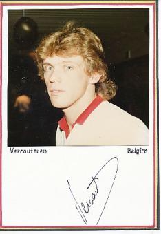 Franky Vercauteren Belgien WM 1982   Fußball Autogramm Karte  original signiert 