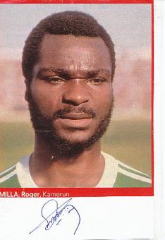 Roger Milla   Kamerun WM 1990   Fußball Autogramm Karte  original signiert 