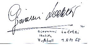 Giovanni Lodetti † 2023  Italien   Fußball Autogramm Blatt  original signiert 