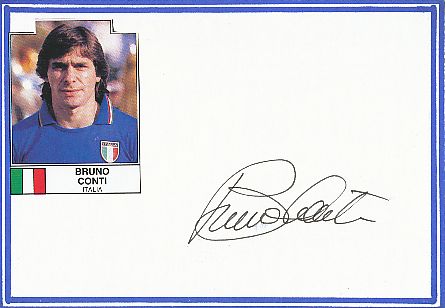 Bruno Conti Italien Weltmeister WM 1982   Fußball Autogramm Karte  original signiert 
