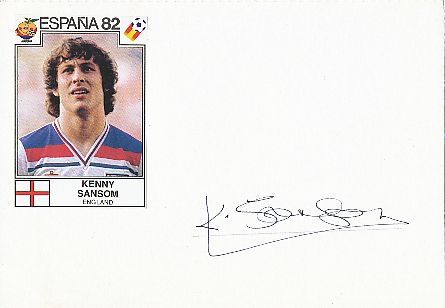 Kenny Sansom  England Fußball Autogramm Karte  original signiert 