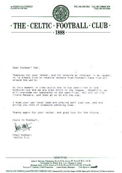 Paul McStay Schottland &  Celtic Glasgow Fußball Autogramm Blatt  original signiert 