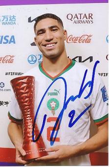 Achraf Hakimi  Marokko  Fußball  Autogramm Foto  original signiert 