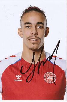 Yussuf Poulsen  Dänemark Fußball  Autogramm Foto  original signiert 
