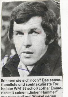 Lothar Emmerich † 2003  DFB Nationalspieler  Fußball Bild original signiert 