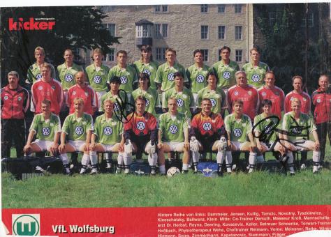 VFL Wolfsburg  1997/1998  Mannschaftsbild Fußball original signiert 