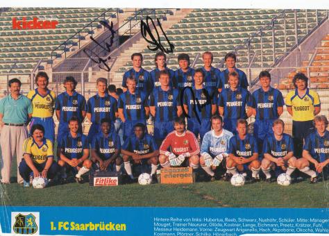 FC Saarbrücken  1991/1992  Mannschaftsbild Fußball original signiert 