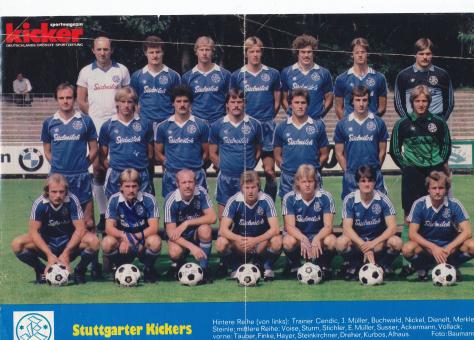 Stuttgarter Kickers  1981/1982   Mannschaftsbild Fußball original signiert 