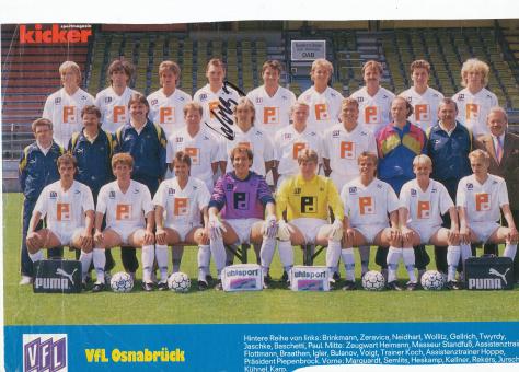VFL Osnabrück  1990/1991  Mannschaftsbild Fußball original signiert 