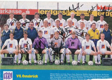 VFL Osnabrück  1991/1992  Mannschaftsbild Fußball original signiert 