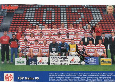 FSV Mainz 05  1998/1999  Mannschaftsbild Fußball original signiert 