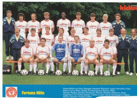 SC Fortuna Köln  1988/1989  Mannschaftsbild Fußball original signiert 