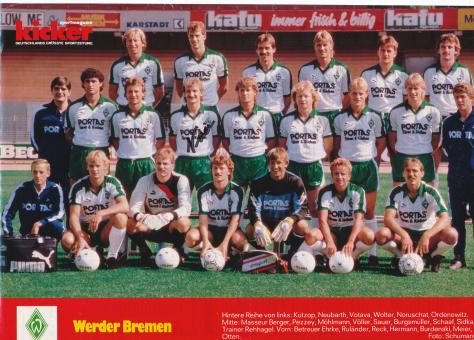 SV Werder Bremen  1986/1987  Mannschaftsbild Fußball original signiert 