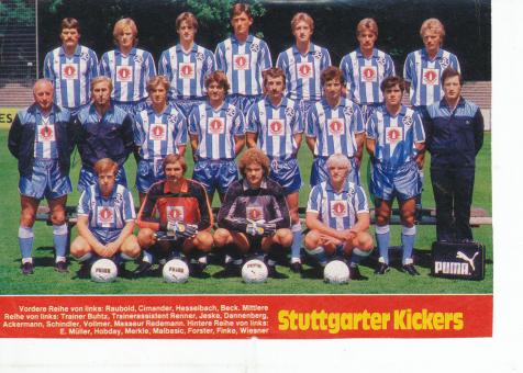 Stuttgarter Kickers  1984/1985   Mannschaftsbild Fußball original signiert 