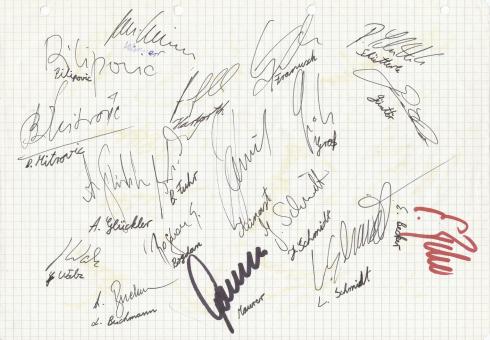 Karlsruher SC  Buchmann & Wimmer usw.  Autogramm Blatt  18 x original signiert 