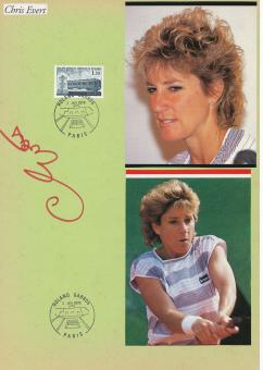 Chris Evert  USA  Tennis  Tennis Autogramm Karte  original signiert 