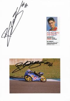 2 x Alessandro Brannetti  Italien  Motorrad Autogramm Karte  original signiert 