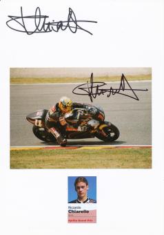 2 x  Riccardo Chiarello  Italien  Motorrad Autogramm Karte  original signiert 
