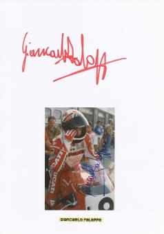2 x  Giancarlo Falappa  Italien  Motorrad Autogramm Karte  original signiert 
