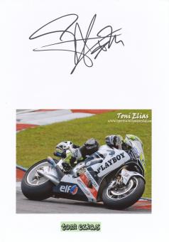 Toni Elias  Spanien   Motorrad Autogramm Karte  original signiert 